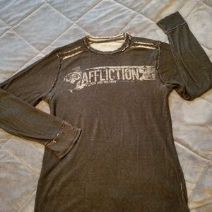 mens reversable affliction winter shirt
